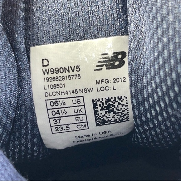 New Balance 990v5 Made in USA Blue Navy Running shoes Womens size 6.5 - Picture 8 of 8